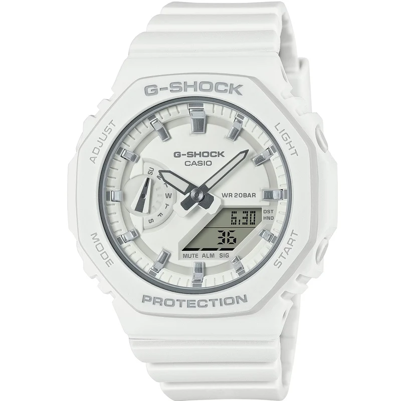 Casio G-Shock Mini Casioak Digital Quartz White Resin Strap Ladies Watch GMA-S2100-7AER