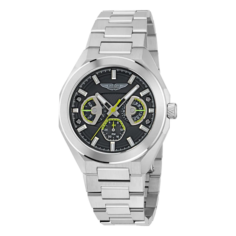 Aston Martin Quartz Chronograph Black Dial RSST Bracelet Watch MTRI1F505