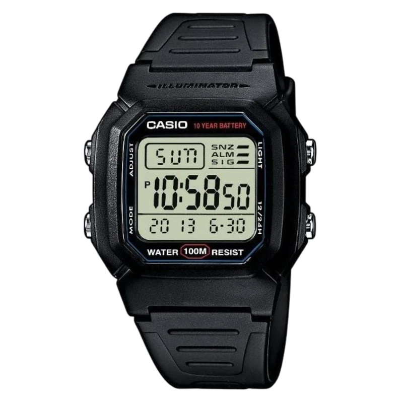 Casio Collection Quartz Digital Black Resin Strap Men's Watch W-800H-1AVES