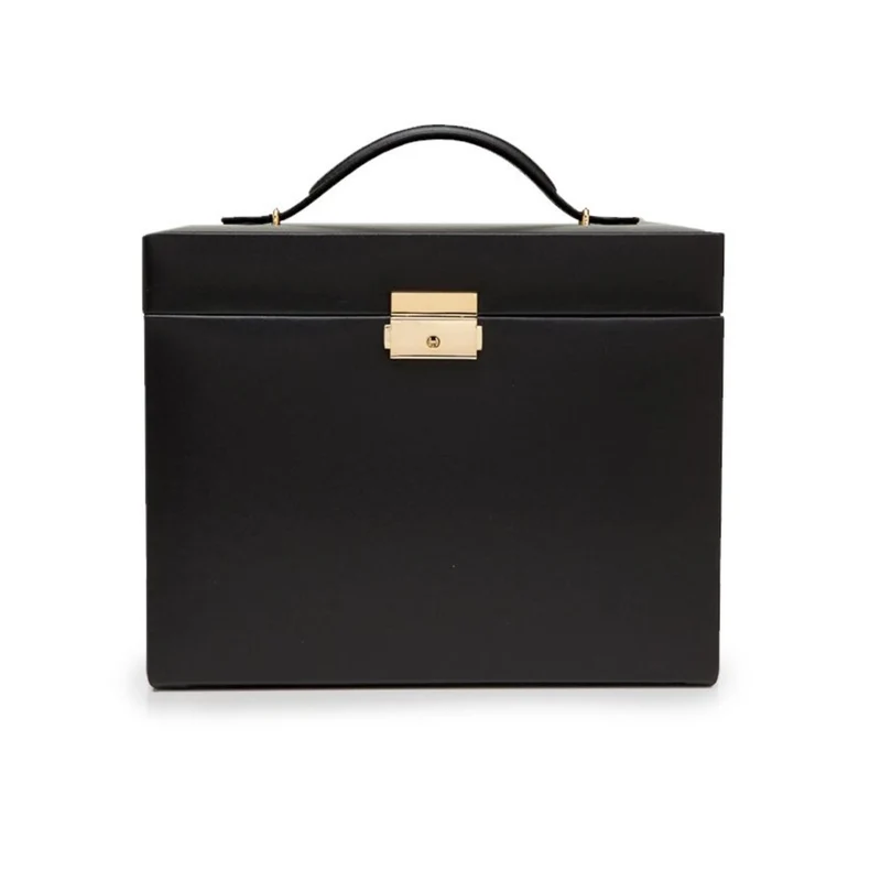 WOLF Heritage Small Jewelry Box Black Leather 280102