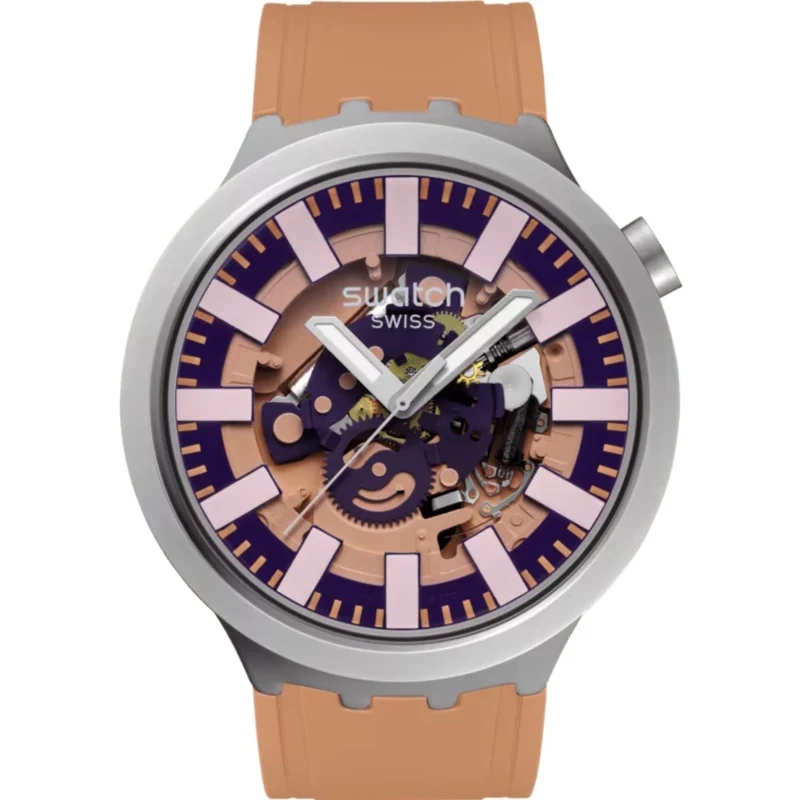 Swatch Terracotta Tide Pink Dial Watch SB07S119