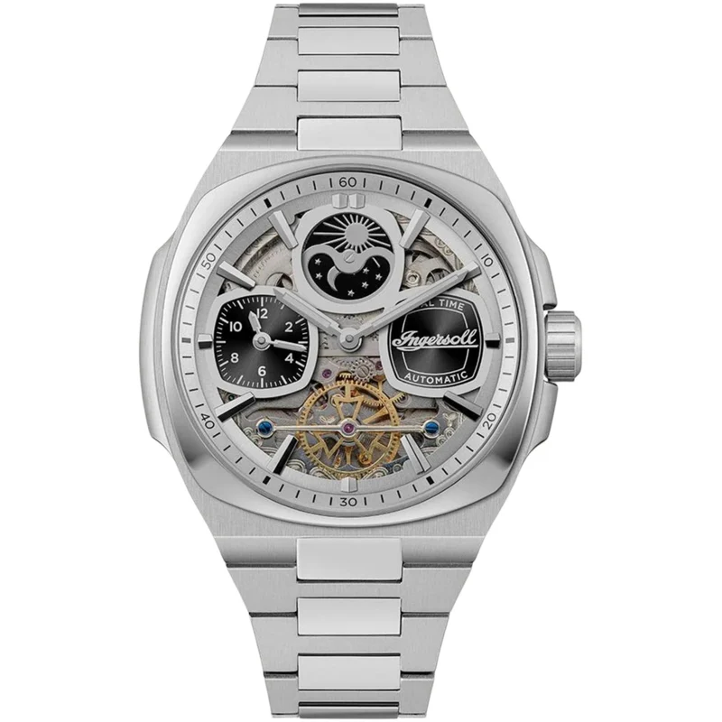 Ingersoll 1892 The Spirit Automatic Silver Dial Men’s Watch Black Leather Strap I15802
