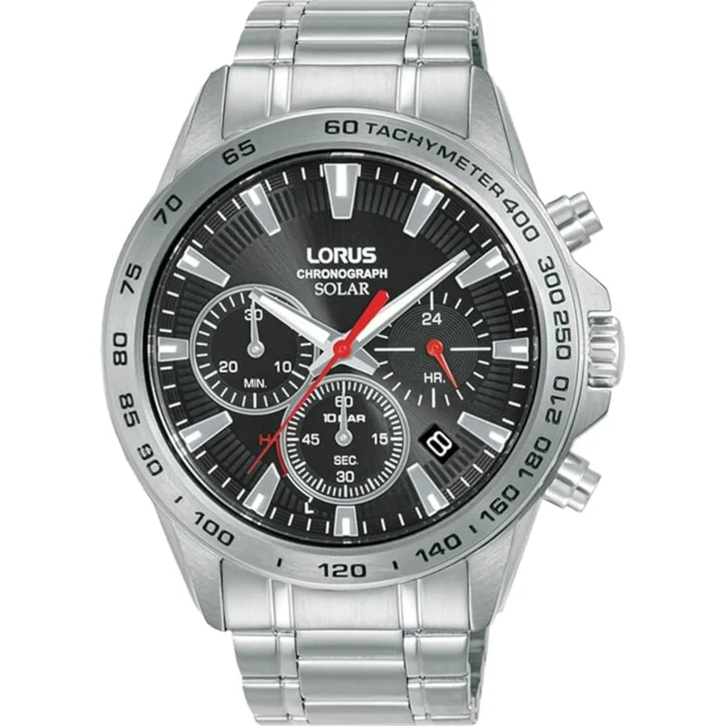 Lorus Solar Chronograph Black Dial Men's Watch RZ501AX9