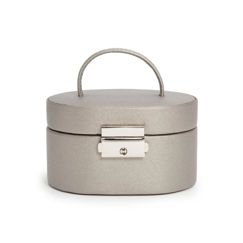 WOLF Heritage Mini Oval Box Tan Leather 281434