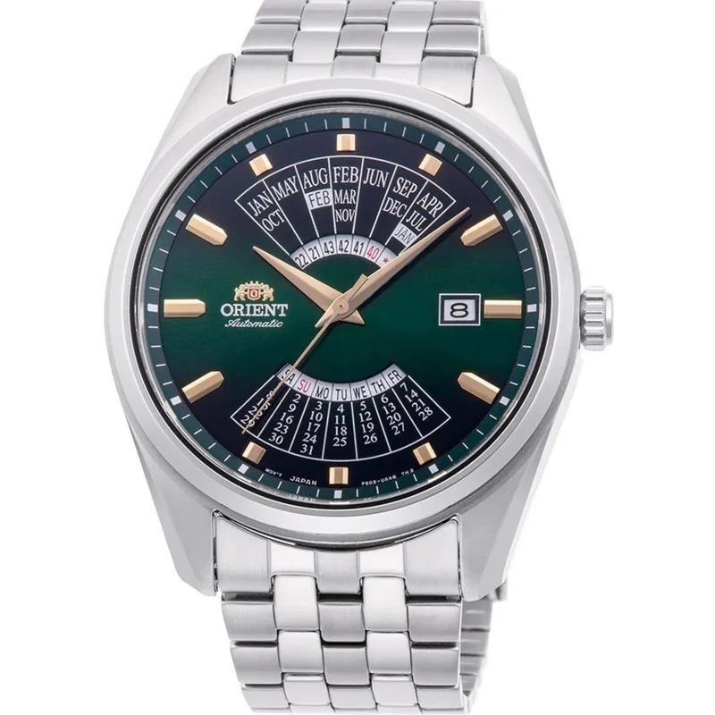 Orient Multi-Year Calendar 43.5mm Green Dial Steel Mens Automatic Watch RA-BA0002E10B