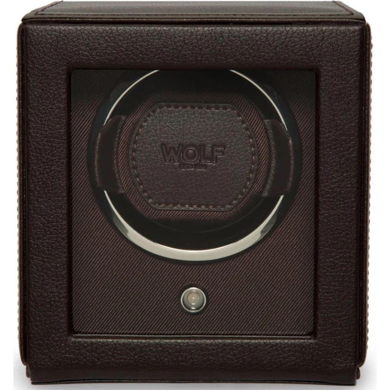 WOLF Cub Single Watch Winder Brown with Cover 461106