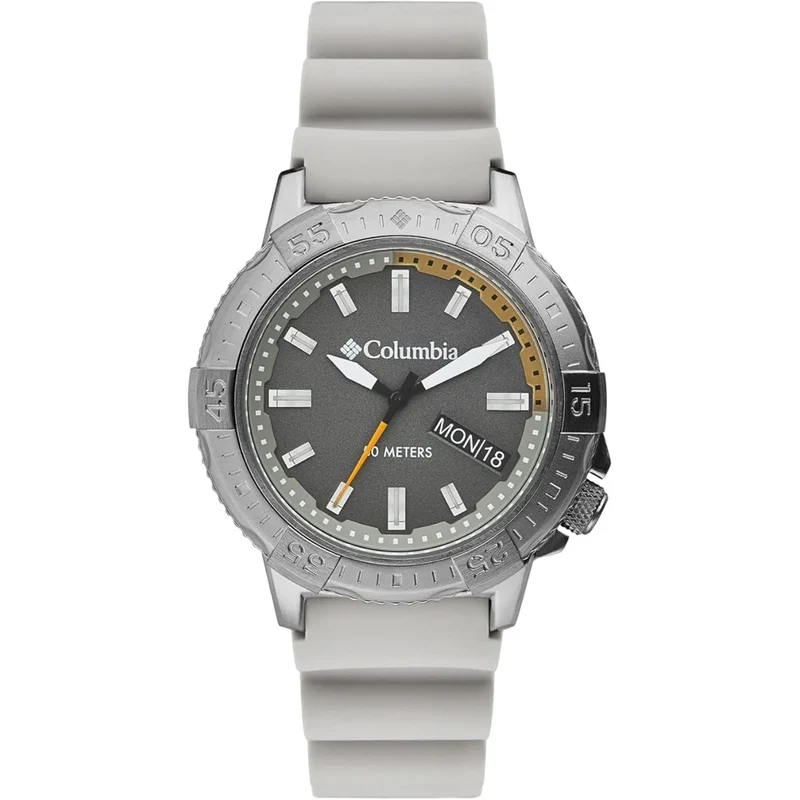 Columbia Peak Patrol Quartz Grey Dial Khaki Silicone Strap Men's Watch CSC03-004