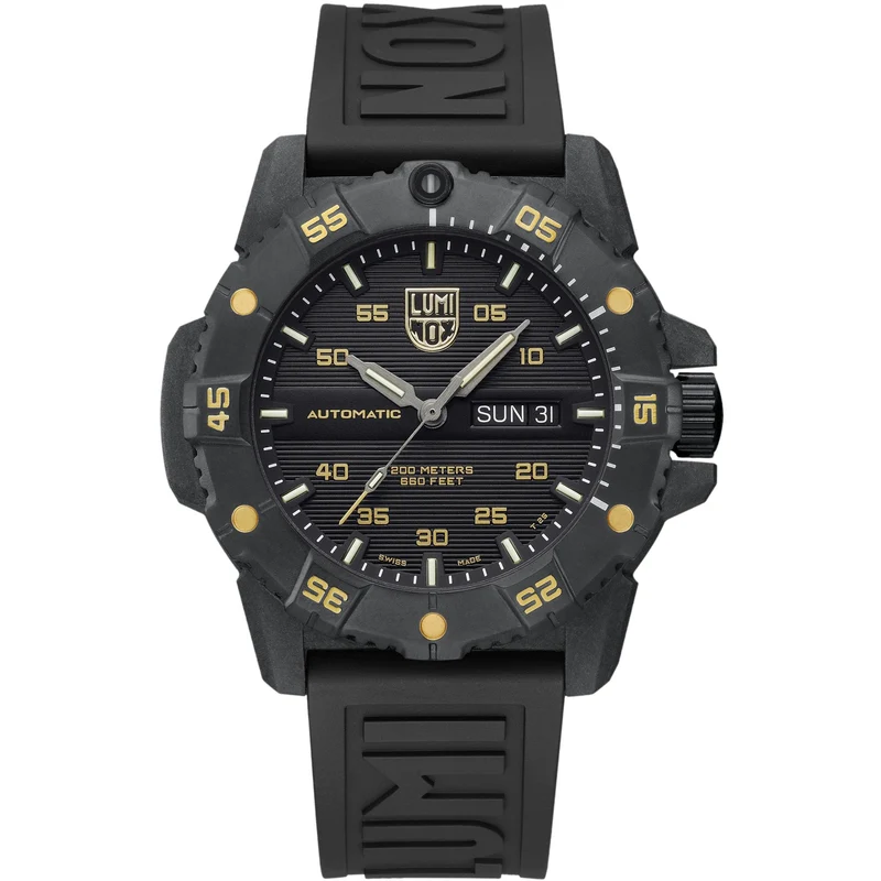 Luminox Master Carbon Seal Automatic Gold Accent Black Dial Men’s Watch XS.3865.GOLD