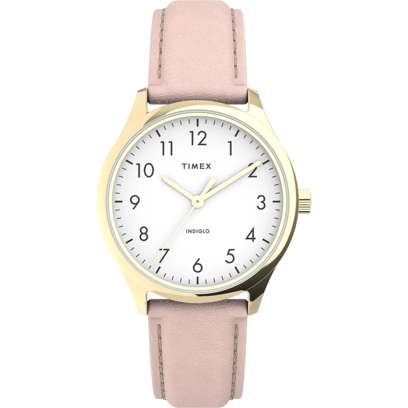 Timex Easy Reader 32mm White Dial Leather Ladies Quartz Watch TW2V25200