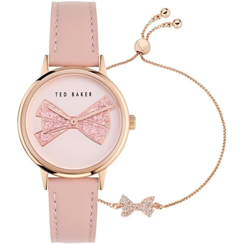 Ted Baker Phylipa Iconic Pink Dial Leather Strap Ladies Watch BKGFW2401