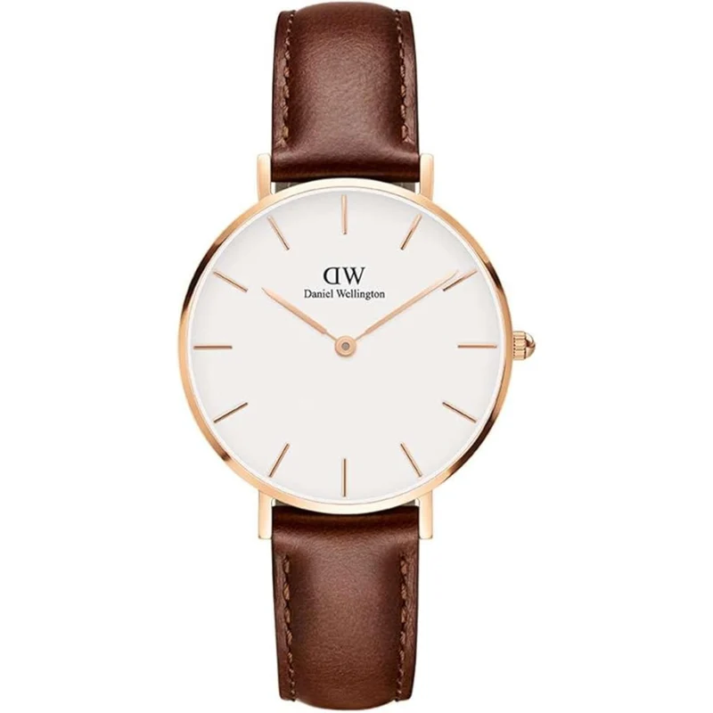 Daniel Wellington Petite 28mm White Dial Leather Ladies Quartz Watch DW00100231