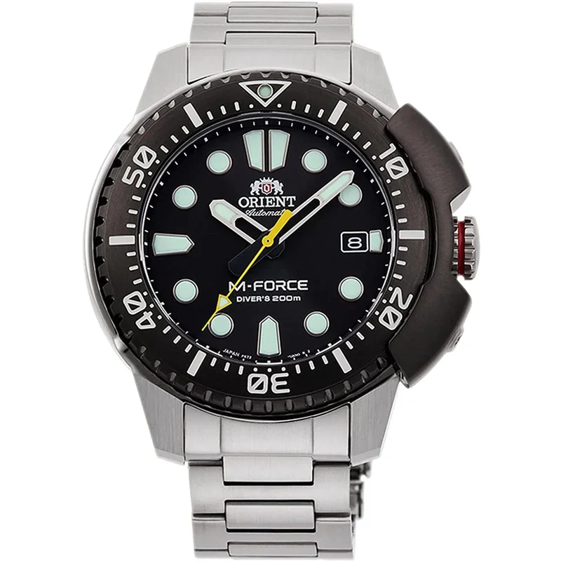 Orient M-Force 45mm 70th Anniversary Japan-Made Black Dial Steel Mens Automatic Watch RA-AC0L01B00B