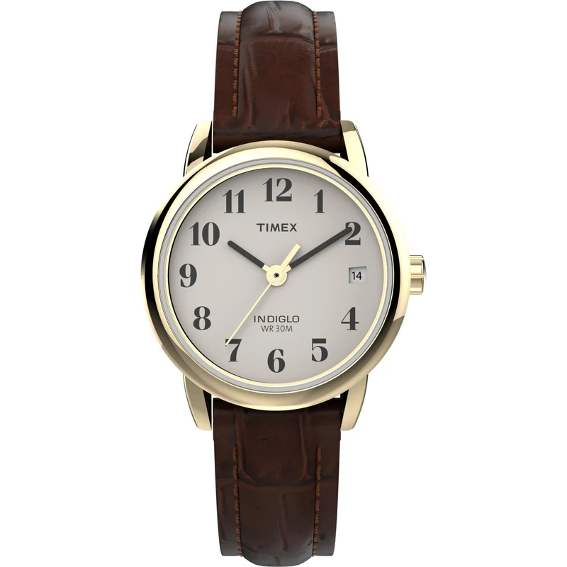 Timex Easy Reader 25mm Cream Dial Leather Ladies Quartz Watch T20071