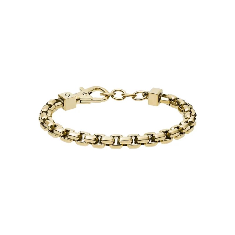 Armani Exchange Gold-Tone Stainless Steel Chain Bracelet AXG0046710
