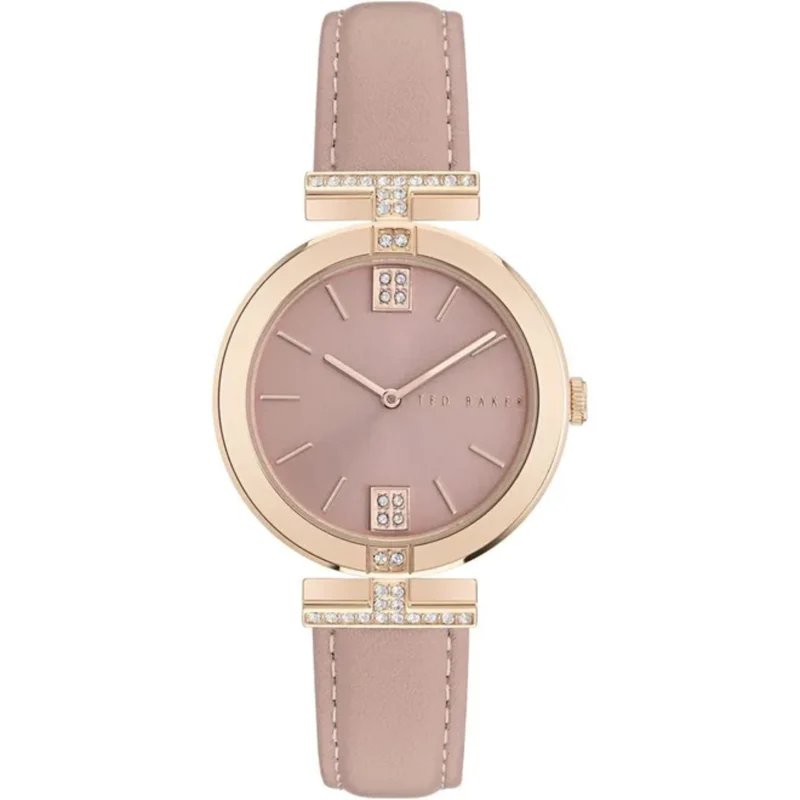 Ted Baker Pink Dial Leather Strap Ladies Watch BKPDAF302