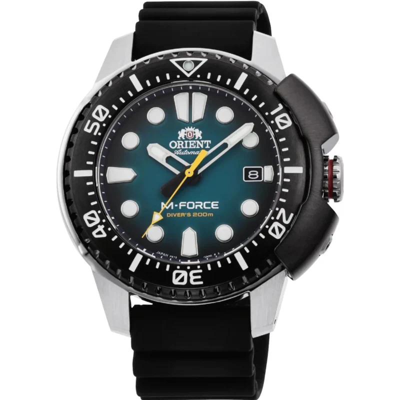 Orient M-Force 45mm Turquoise Fumé Dial Rubber Mens Automatic Watch RA-AC0L04L00B