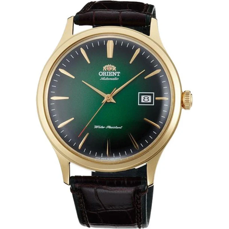 Orient Bambino 42mm Green Dial Leather Mens Automatic Watch TAC08002F0
