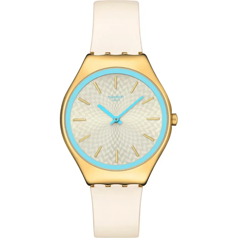 Swatch COCO HO BLU Ivory Dial Silicone Watch SYXG127