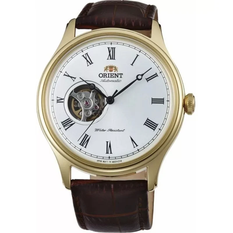 Orient Open Heart 43mm White Dial Leather Mens Automatic Watch TAG00002W0