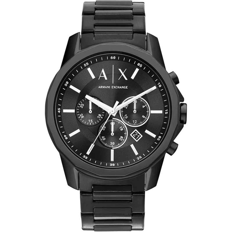 Armani Exchange Banks 44mm Chronograph Black Dial Steel Mens Quartz Watch AX1722