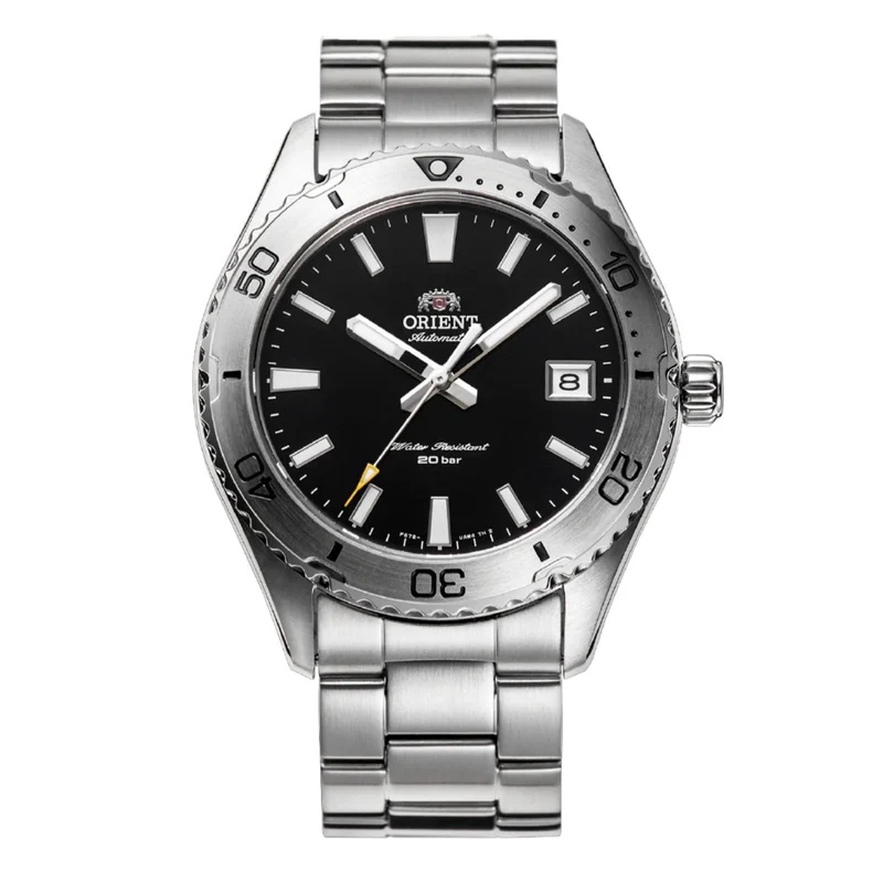 Orient Mako 40mm Ex-Display Black Dial Steel Mens Automatic Watch RA-AC0Q01B10B-EX