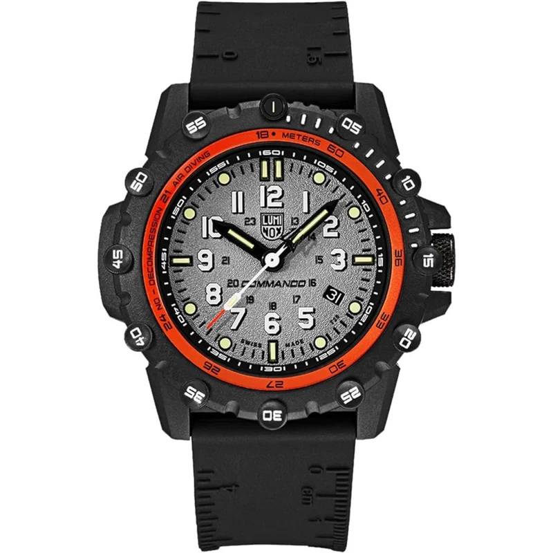 Luminox Commando Frogman Quartz Silver Dial Black Rubber Strap Men's Watch XS.3301