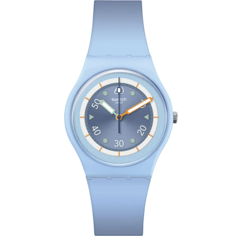Swatch Frozen Waterfall Bioceramic Light Blue Dial Silicone Watch SO31L100
