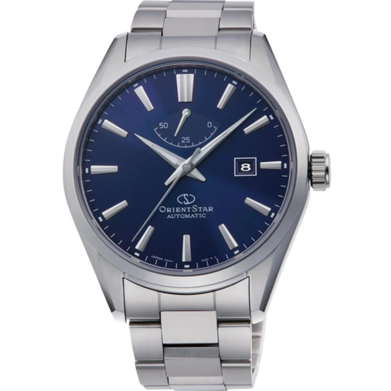 Orient Star Contemporary 42mm Power Reserve Blue Dial Steel Mens Automatic Watch RE-AU0403L00B
