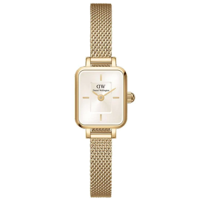 Daniel Wellington Quadro 26mm Champagne Dial Steel Ladies Quartz Watch DW00100656