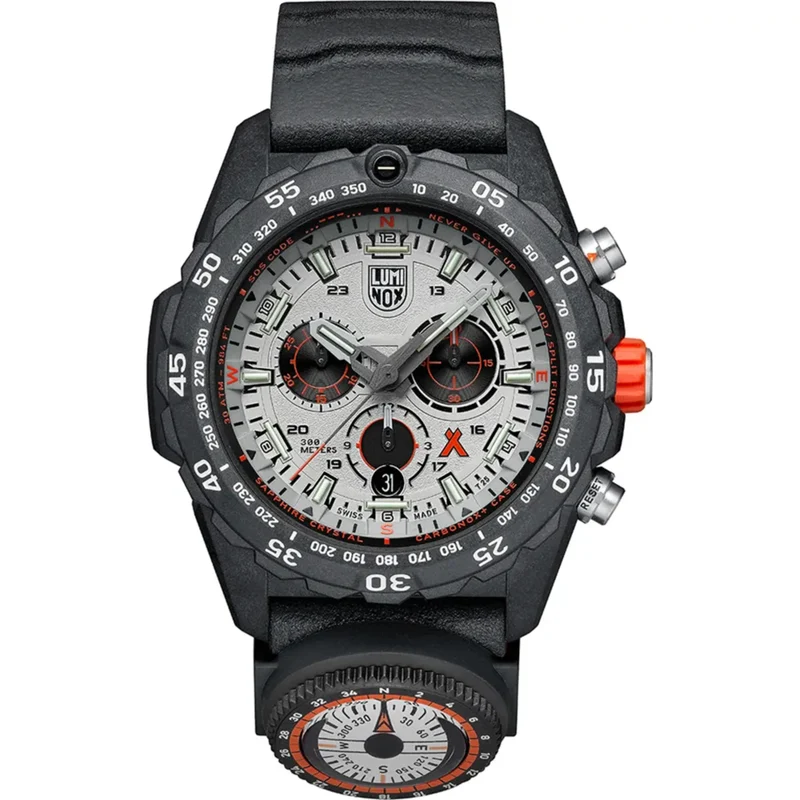 Luminox Bear Grylls Survival Master 3740 Series Quartz Grey Dial Black Rubber Strap Men's Watch XB.3748