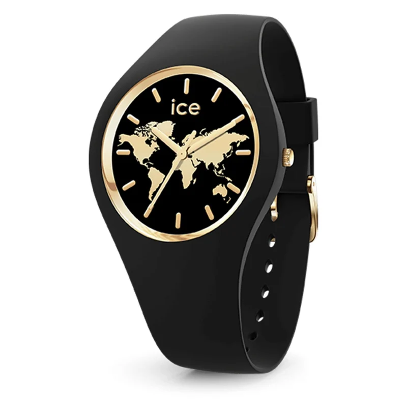 ICE World Black 3H Silicone Strap Analog Watch S37 022485