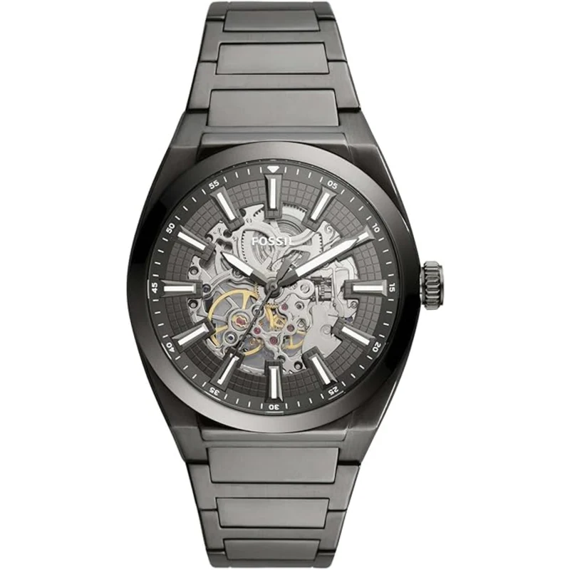 Fossil Everett 42mm Grey Dial Steel Mens Automatic Watch ME3206