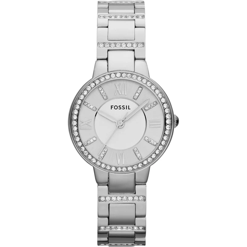 Fossil Virginia 30mm Silver Dial Steel Ladies Quartz Watch ES3282