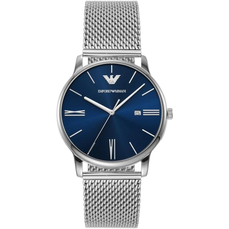 Emporio Armani Minimalist 42mm Blue Dial Steel Mens Quartz Watch AR11571