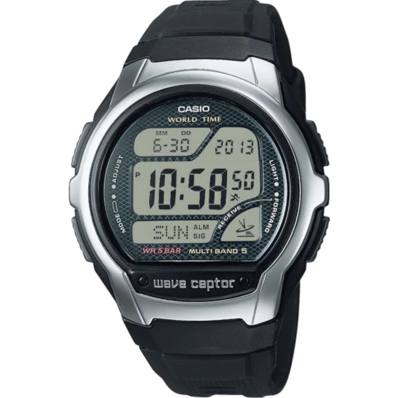 Casio Wave Ceptor LCD Digital Black Resin Watch WV-58R-1AEF