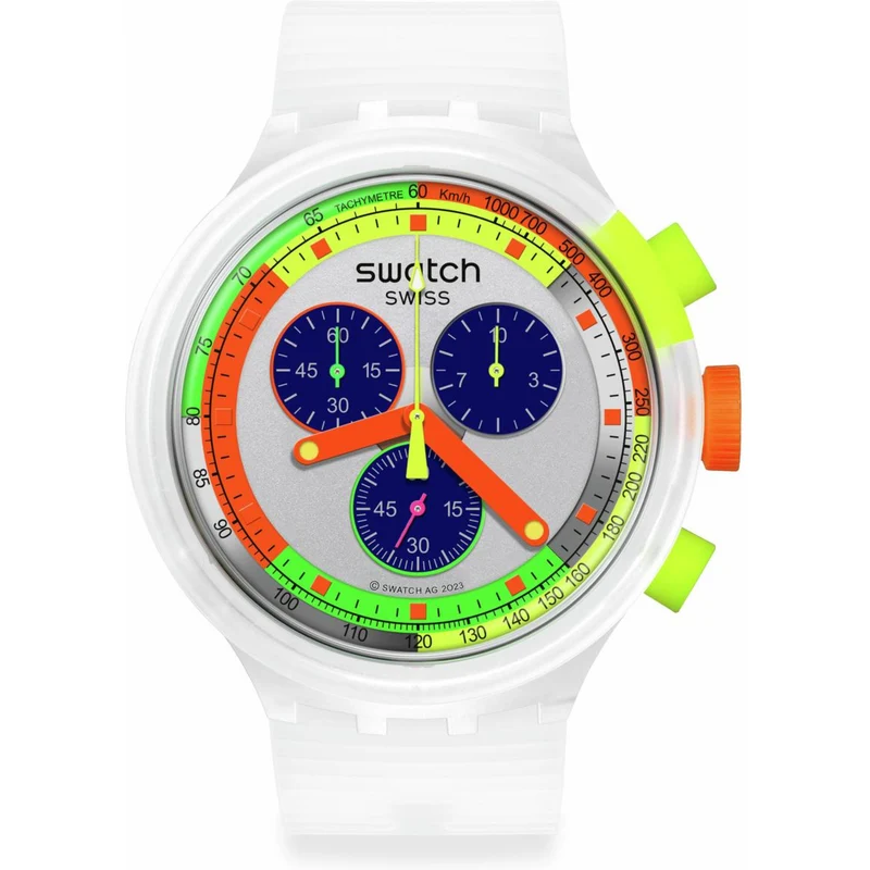 Swatch Neon Jelly Pay! Chronograph Silicone Watch SB02K101-5300