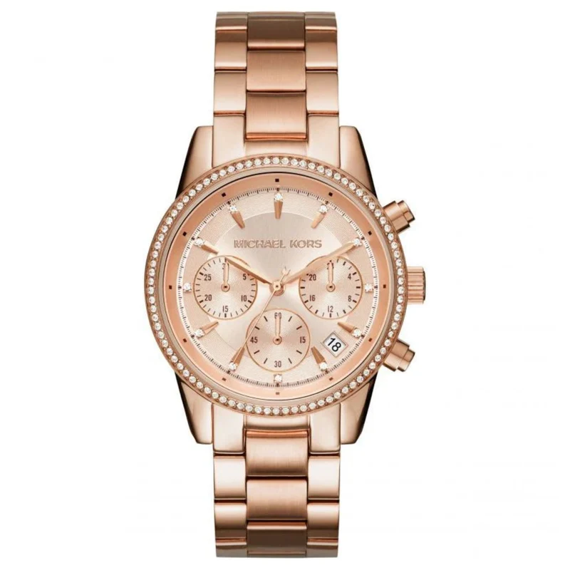 Michael Kors Bryant Rose Gold Chronograph Rose Gold Dial Women's Watch MK6357