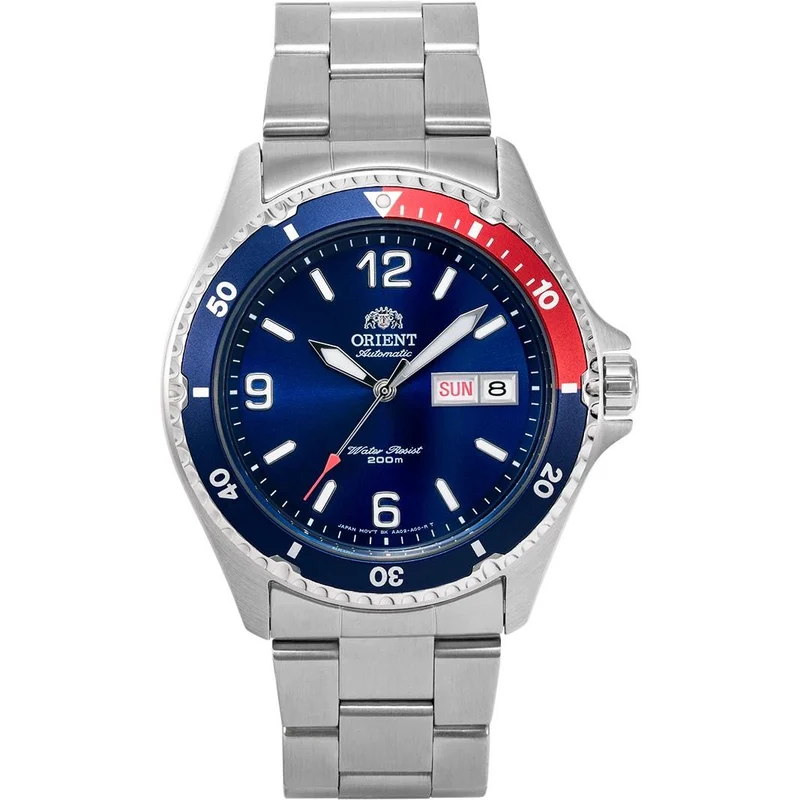 Orient Mako II 42mm Pepsi Blue Dial Steel Mens Automatic Watch FAA02009D9