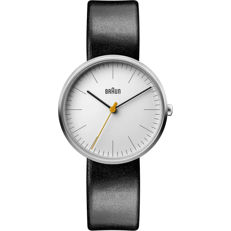 Braun Classic Quartz White Dial Black Leather Strap Ladies Watch BN0173WHBKL