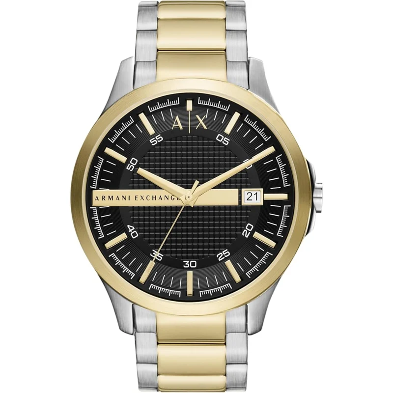 Armani Exchange Hampton 46mm Black Dial Steel Mens Quartz Watch AX2453