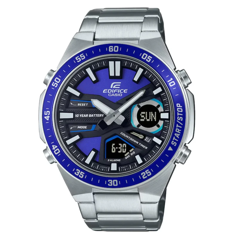 Casio Edifice Chronograph Quartz Blue Dial Stainless Steel Bracelet Men's Watch EFV-C110D-2AVEF