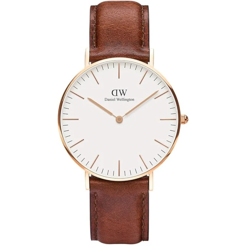Daniel Wellington Classic 36mm White Dial Leather Mens Quartz Watch DW00100035