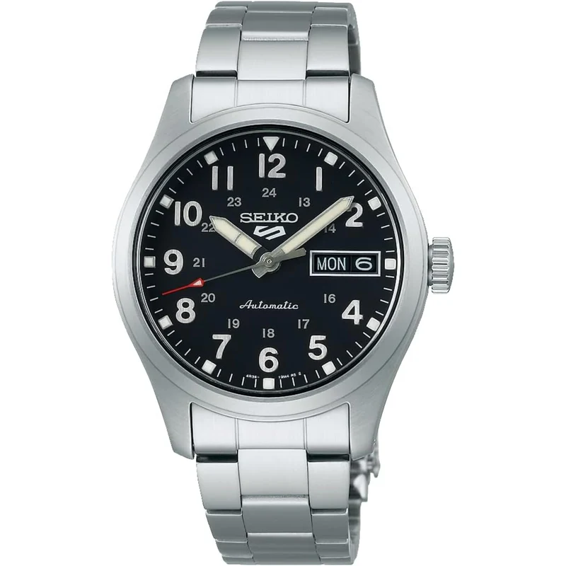 Seiko 5 Sports 'In the metal' Midfield Automatic Black Dial Steel Bracelet Watch SRPJ81K1