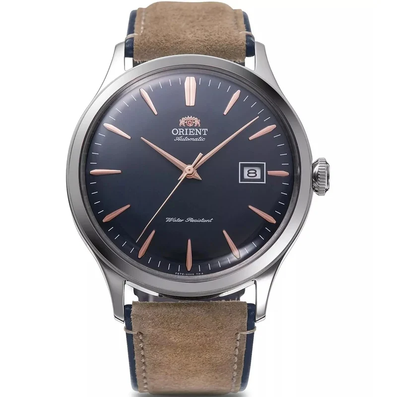Orient Bambino 41mm Blue Dial Leather Mens Automatic Watch RA-AC0P02L10B