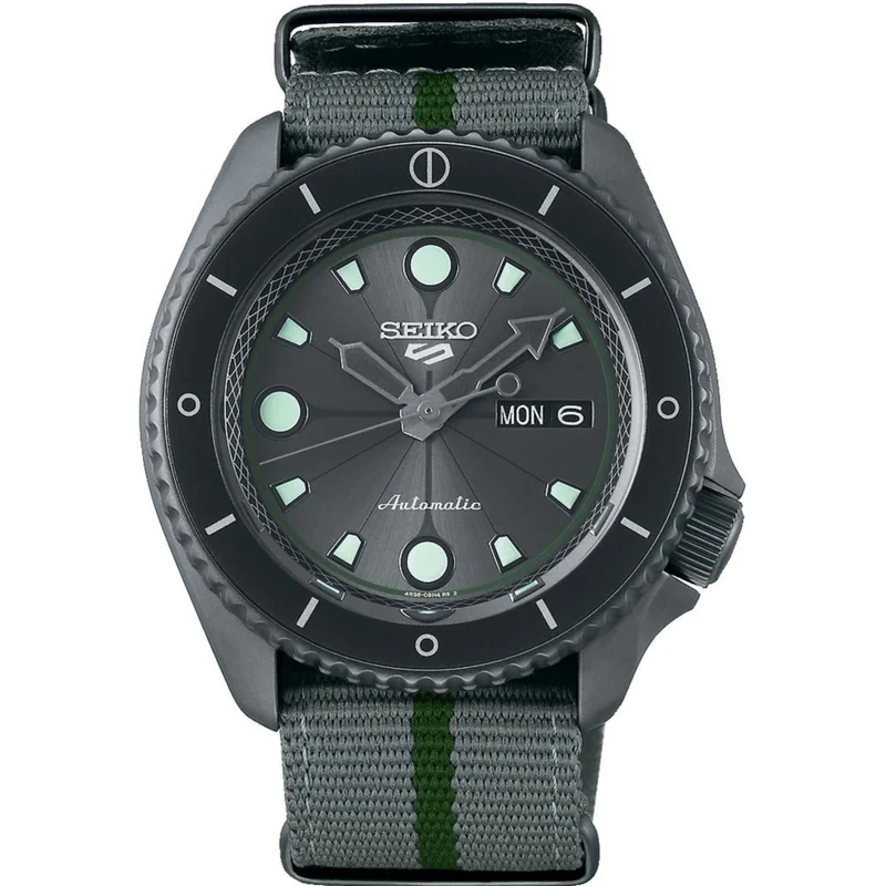 Seiko 5 Sports Boruto & Naruto: Shikamaru Automatic Grey Dial Nylon Strap Men's Watch SRPF75K1