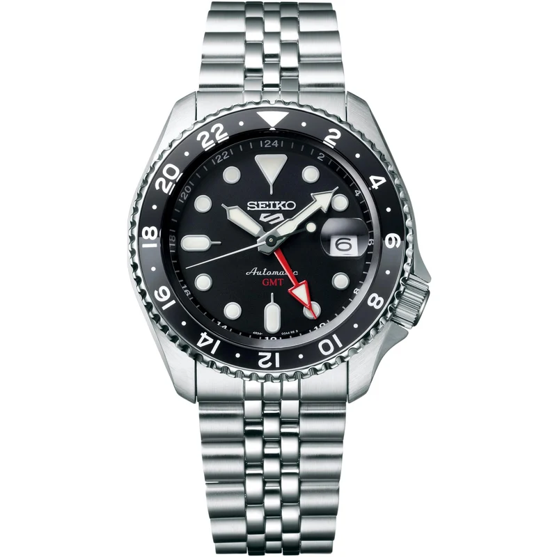 Seiko 5 Sports 'Black Grape' GMT SKX Re-Interpretation Black Dial Men's Watch SSK001K1