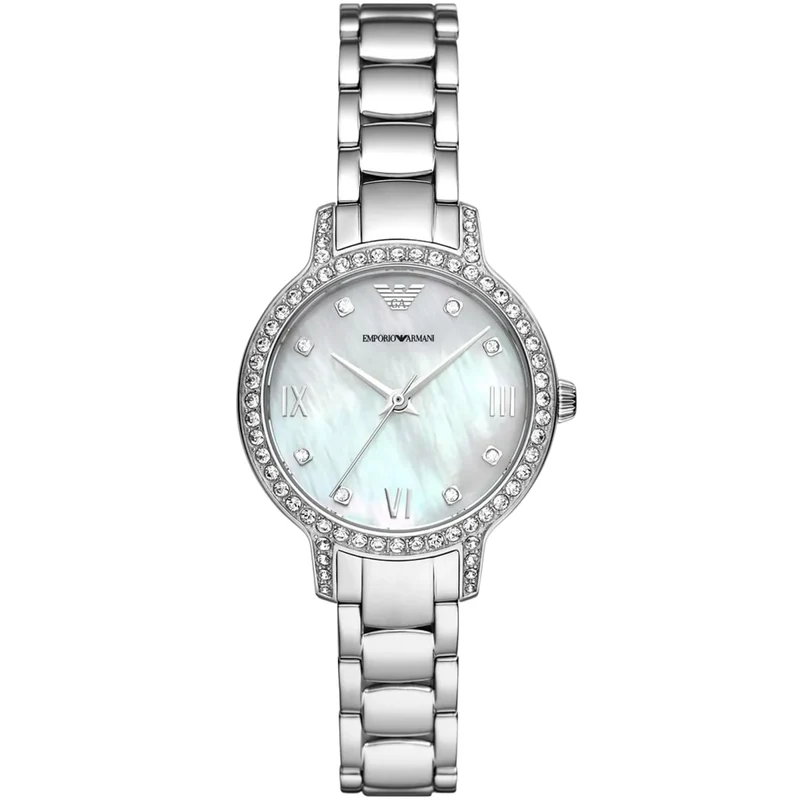 Emporio Armani Cleo 32mm Mother of Pearl Dial Ladies Quartz Watch AR11484