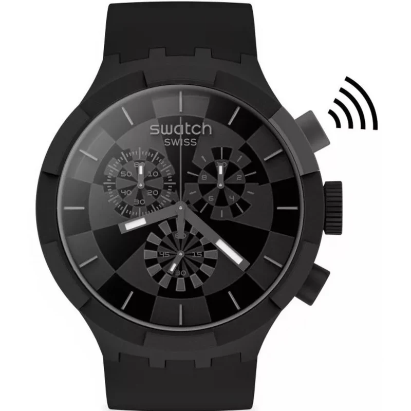 Swatch Swatchpay! Checkpoint Black Pay! Quart Silicone Watch SB02B103-5300