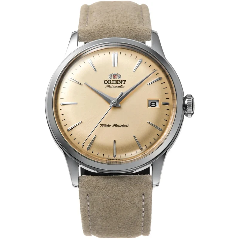 Orient Bambino 38mm Ex-Display Version 7 Limited Edition Champagne Dial Leather Mens Automatic Watch RA-AC0M05G10B