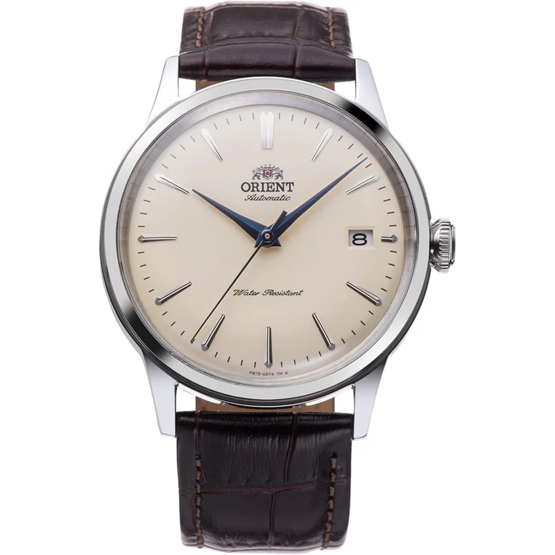 Orient Bambino 38mm Ex-Display Cream Dial Leather Mens Mechanical Watch RA-AC0M04Y10B-EX